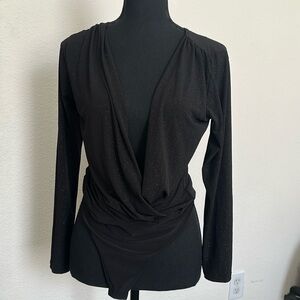 Windsor black sparkly, deep plunge Bodysuit
